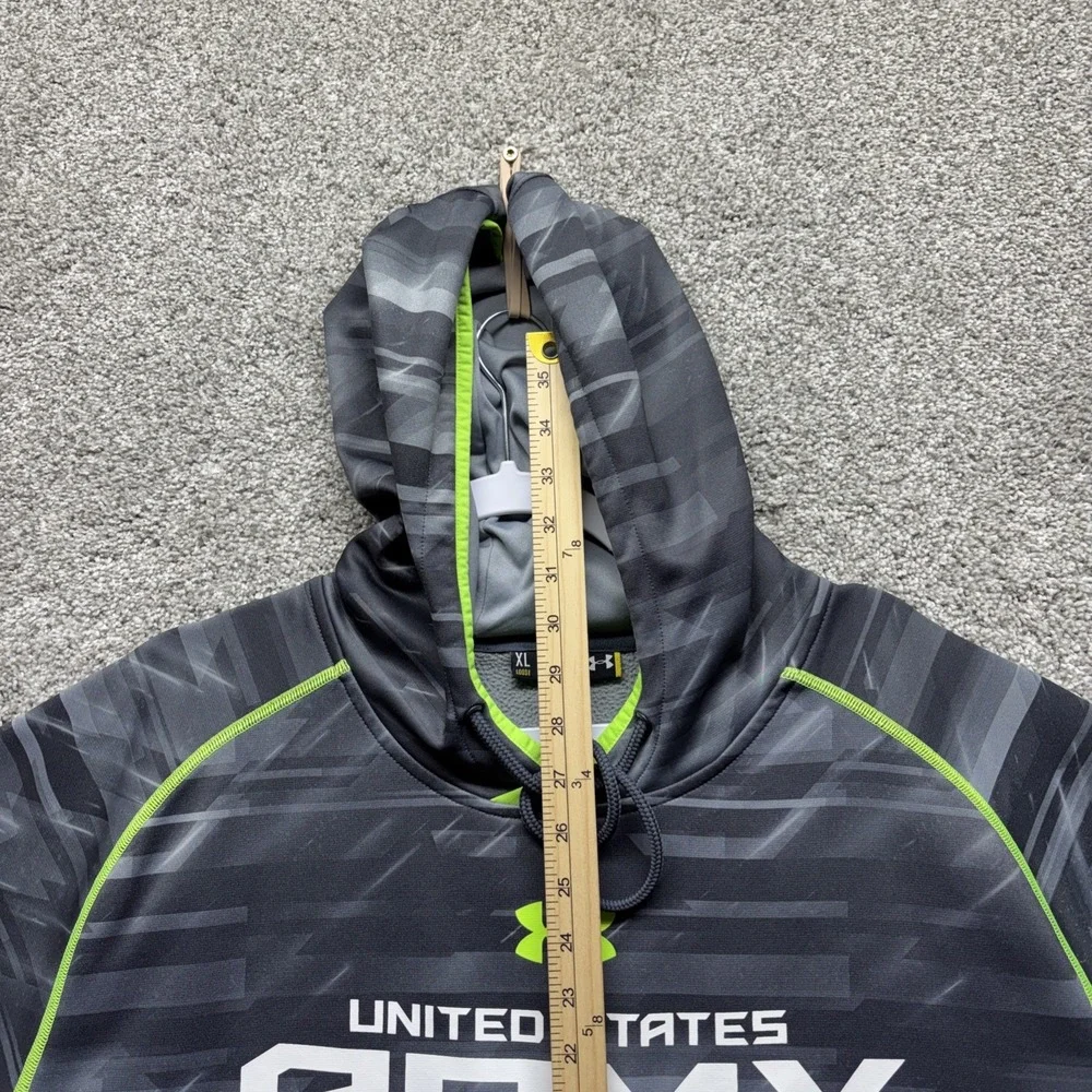 Under Armour US Army Hoodie Mens  XL Gray Camo Striped Loose Fit Pocket‎ *RARE*